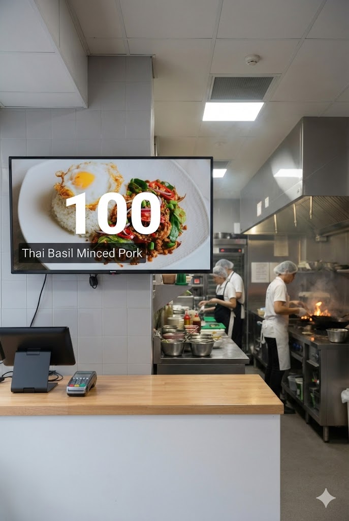 The Calling App in action behind a shop counter